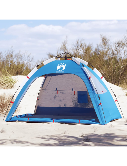 Cort camping 4 persoane albastru azur impermeabil setare rapidă