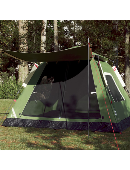 Cort de camping cupolă 5 persoane, setare rapidă, verde