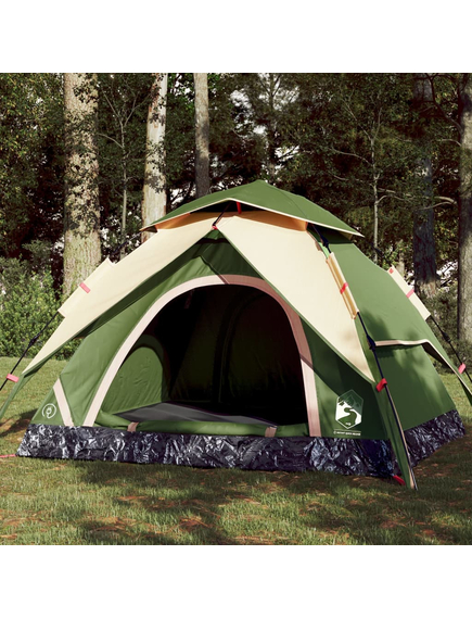 Cort de camping cupolă 3 persoane, setare rapidă, verde