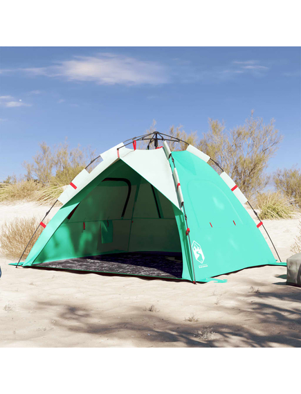 Cort camping 3 persoane verde marin impermeabil setare rapidă