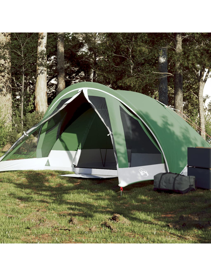 Cabină cort de camping, 4 persoane, verde, impermeabil