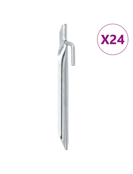 Țăruși de cort 24 buc., formă v, 17 cm, Ø20 mm, oțel galvanizat