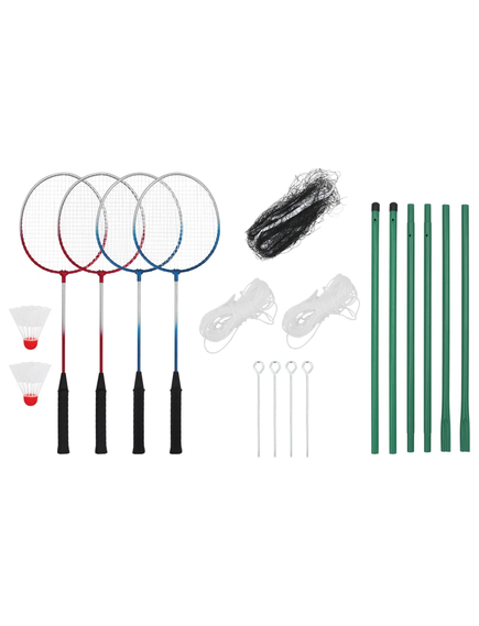 Set de badminton cu 4 rachete și plasă, 620x151 cm