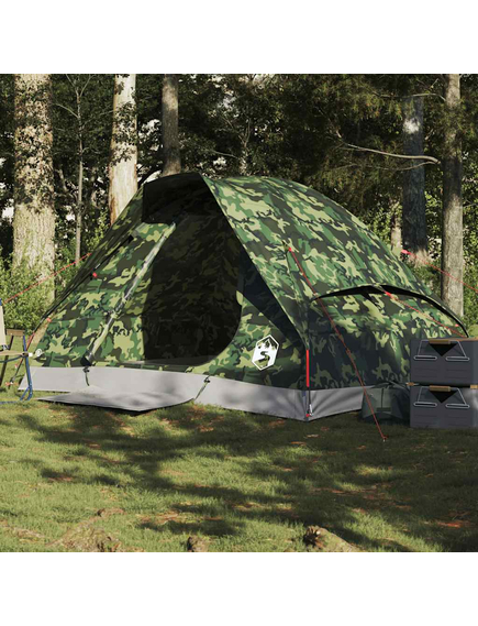 Cort de camping cupolă pentru 2 persoane, camuflaj, impermeabil