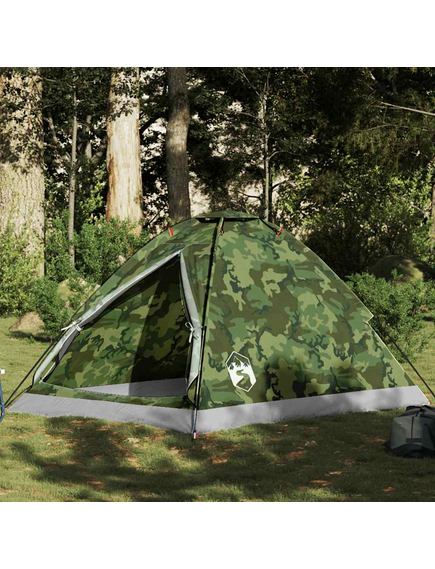 Cort de camping cupolă pentru 2 persoane, camuflaj, impermeabil