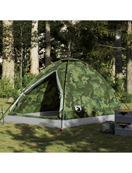 Cort de camping cupolă pentru 4 persoane, camuflaj, impermeabil