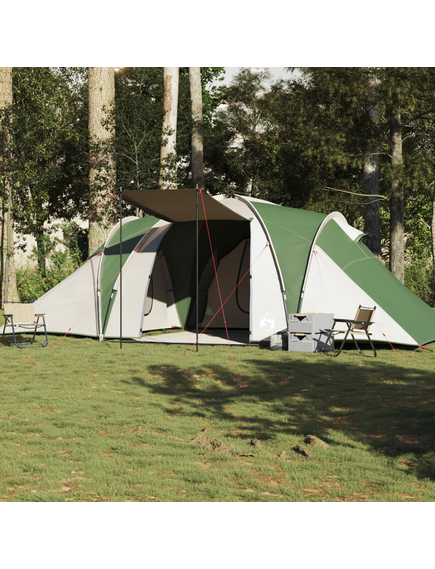 Cort de camping cupolă pentru 6 persoane, verde, impermeabil