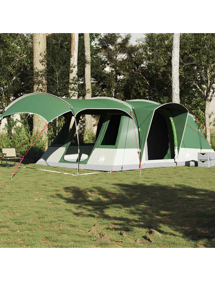 Cort de camping tunel pentru 5 persoane, verde, impermeabil