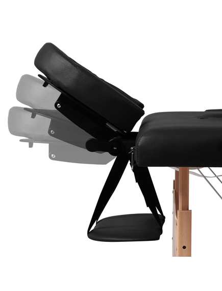 Masă de masaj pliabilă, 3 zone, negru, cadru din lemn, imaginea nr. 8