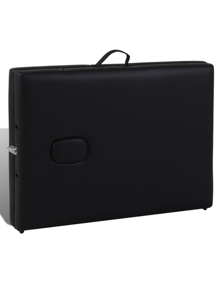 Masă de masaj pliabilă, 3 zone, negru, cadru din lemn, imaginea nr. 6