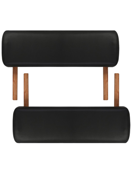 Masă de masaj pliabilă, 3 zone, negru, cadru din lemn, imaginea nr. 7