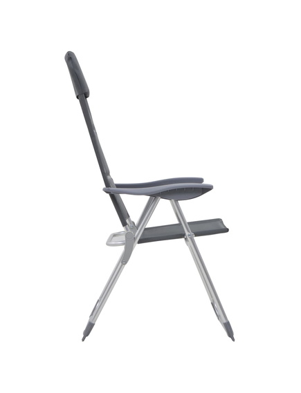 Scaun de camping, 2 buc, gri, 58 x 69 x 111 cm, aluminiu, imaginea nr. 4