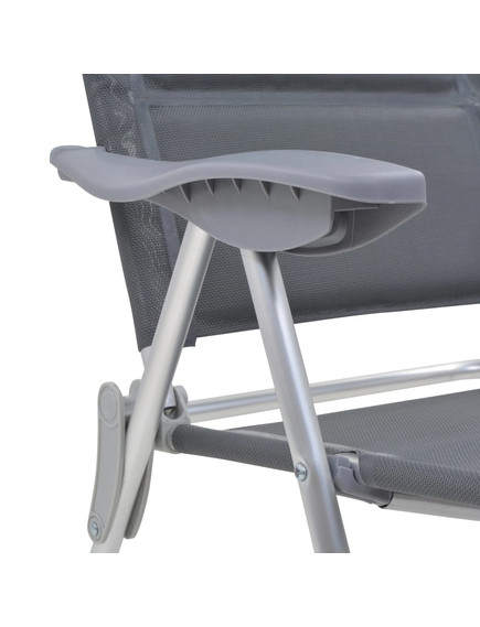 Scaun de camping, 2 buc, gri, 58 x 69 x 111 cm, aluminiu, imaginea nr. 8