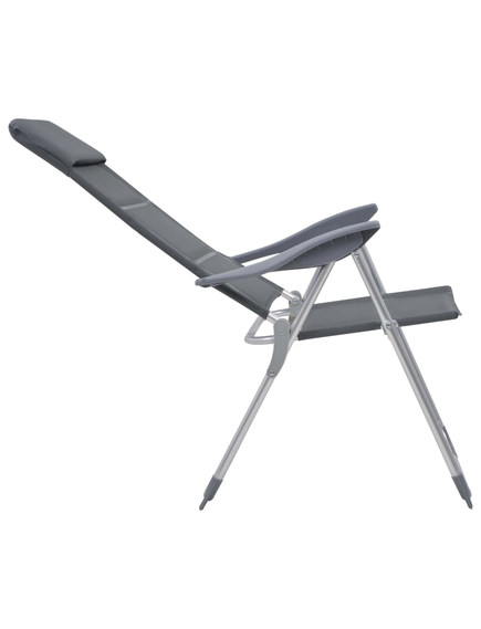 Scaun de camping, 2 buc, gri, 58 x 69 x 111 cm, aluminiu, imaginea nr. 5