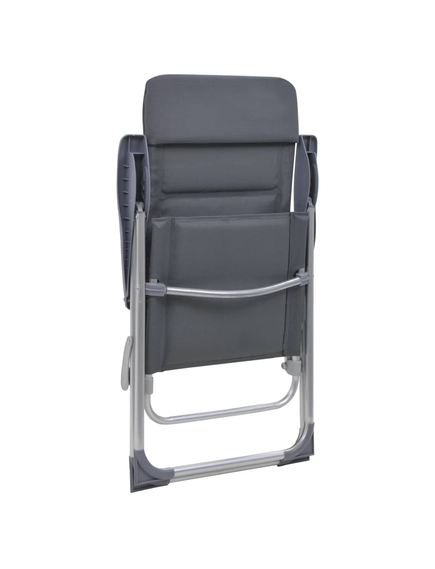 Scaun de camping, 2 buc, gri, 58 x 69 x 111 cm, aluminiu, imaginea nr. 7