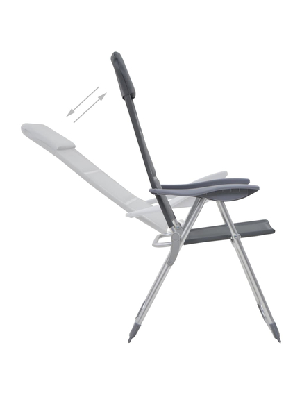 Scaun de camping, 2 buc, gri, 58 x 69 x 111 cm, aluminiu, imaginea nr. 6