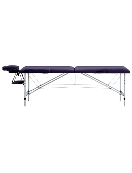 Masă de masaj pliabilă, 2 zone, violet, aluminiu
