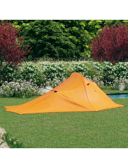 Cort de camping, portocaliu și gri, 317x240x100 cm