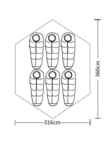 Cort pentru 6 persoane, gri, imaginea nr. 7