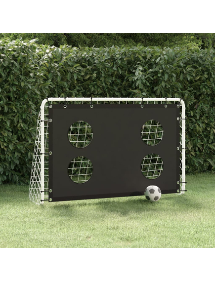 Poartă de fotbal cu plasă de antrenament, 184x61x122 cm, oțel
