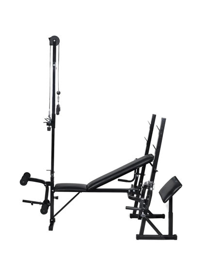 Bancă fitness cu rastel greutăți, set haltere/gantere, 30,5kg, imaginea nr. 4