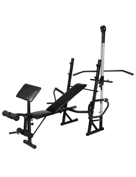 Bancă fitness cu rastel greutăți, set haltere/gantere, 30,5kg, imaginea nr. 2