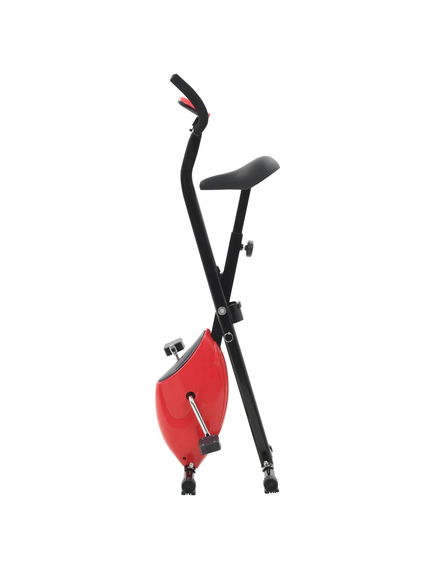Bicicletă fitness x-bike cu curea de rezistență, roșu