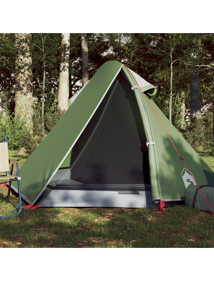 Cort de camping 2 persoane, verde, 267x154x117 cm, tafta 185t