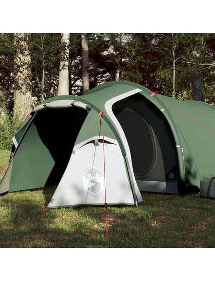 Cort de camping 3 persoane, verde, 370x185x116 cm, tafta 185t