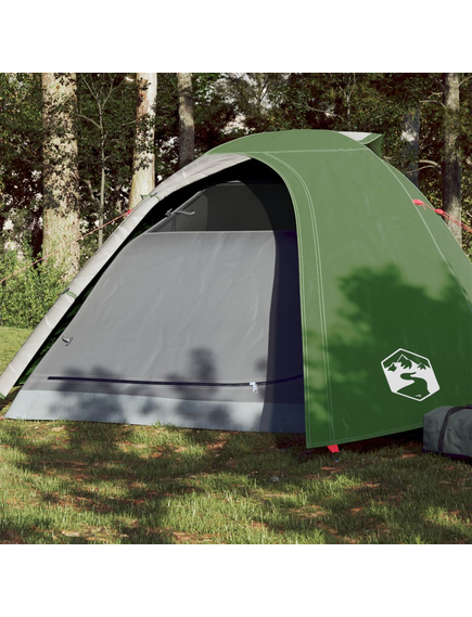 Cort de camping 4 persoane, verde, 267x272x145 cm, tafta 185t