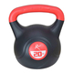 Gantera kettlebell 20kg, rosu-negru vinil