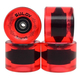 Set 4 roti skateboard, DHS, rosu transparent, 60 mm, rulmenti ABEC-7