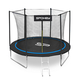 Trambulina rotunda Jumper, DHS, 244x244x205 cm, negru/albastru, plasa de siguranta inchisa cu fermoar si catarama