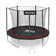 Trambulina rotunda Jumper, DHS, 244x244x205 cm, negru/rosu, plasa de siguranta inchisa cu fermoar si catarama