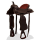 Șa western, căpăstru & pieptar, piele naturală, 16", maro